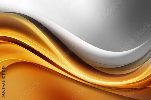 Amazing Gold Grey Wave Abstract Design Modern Background
