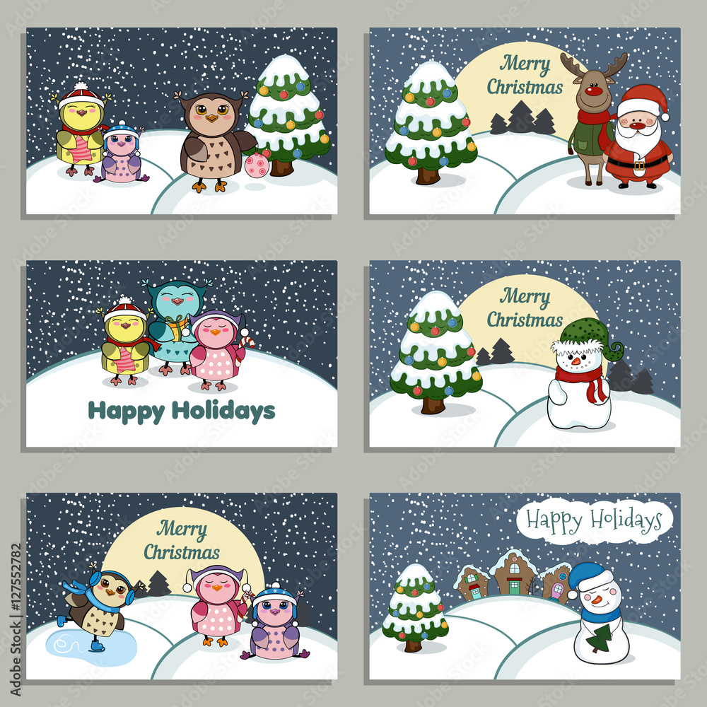Fototapeta premium Christmas and new year greeting card
