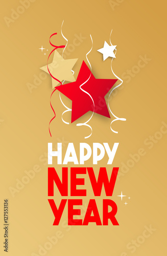 Happy new year with gold background