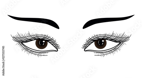 Drawn eyes.Graphic style. Vector