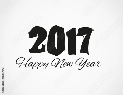 Happy new year 2017 creative greeting card design. Year 2017 vector design element
