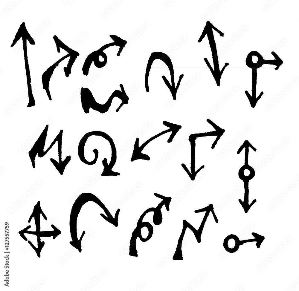 Vector hand drawn arrows set eps10 Vector hand drawn arrows set eps10