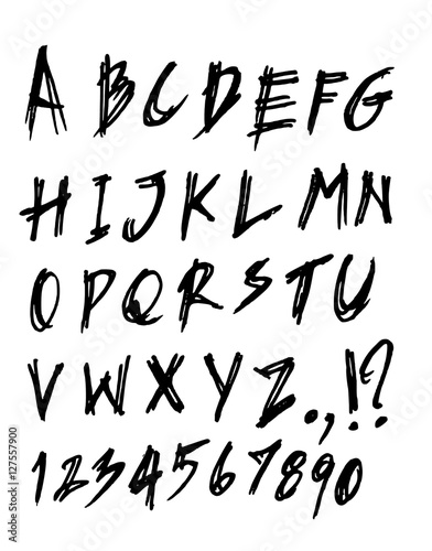Hand drawn alphabet letters Vector eps10