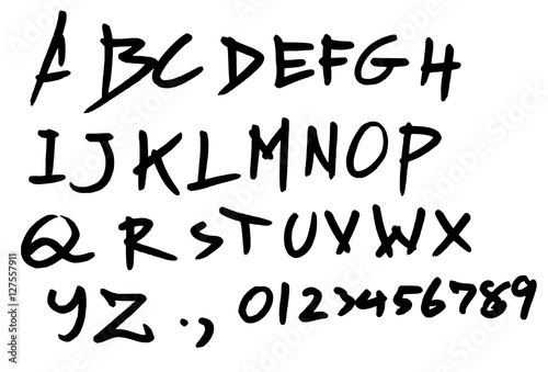 Hand drawn alphabet letters Vector eps10