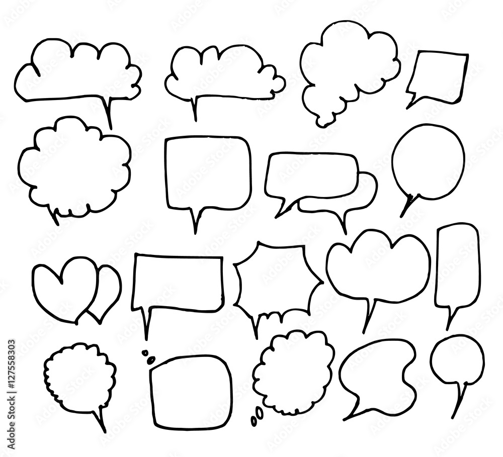 Fototapeta premium Vector of Hand Drawn Doodle Style Speech Bubbles eps10