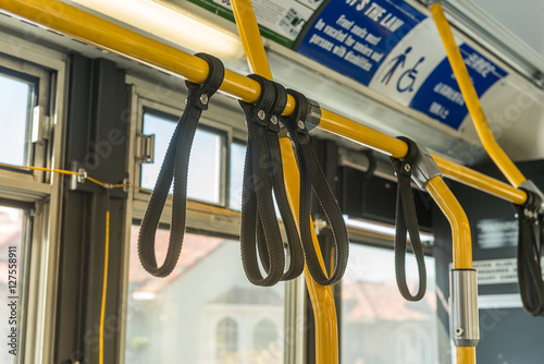 Hand holders in bus