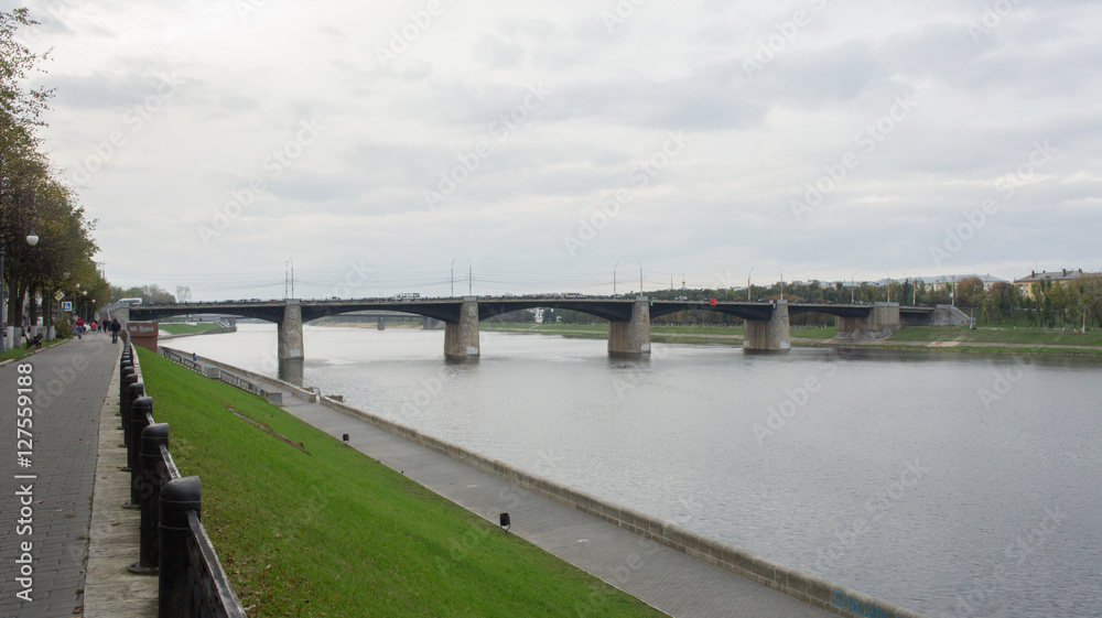Novovolzhsky bridge across the Volga River. Built in 1956