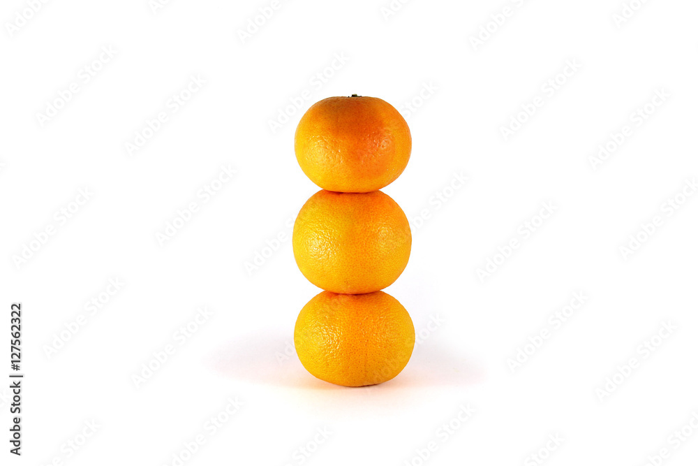 Fototapeta premium Tangerines close-up on a white background
