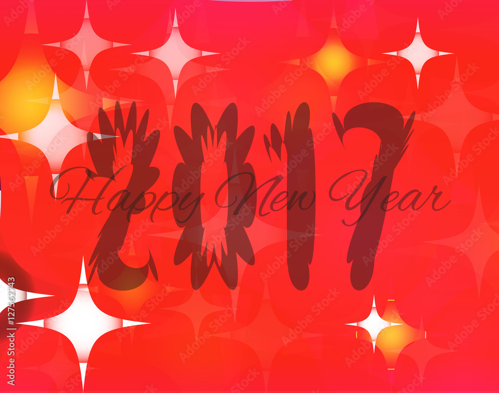 Happy new year 2017 creative greeting card design. Year 2017 vector