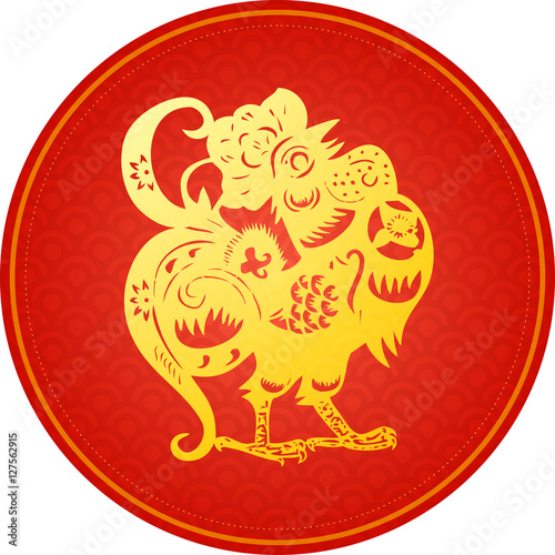 Chinese Traditional Cock Pattern