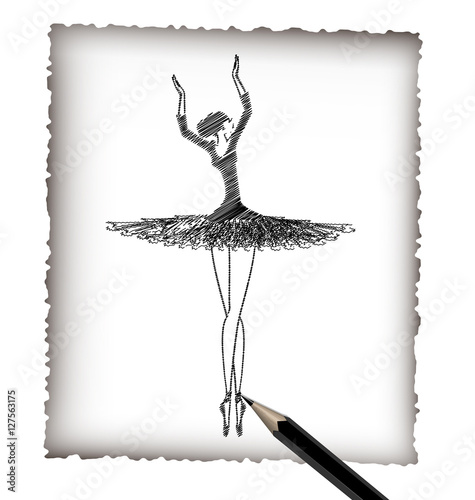 pencil and the image of ballet