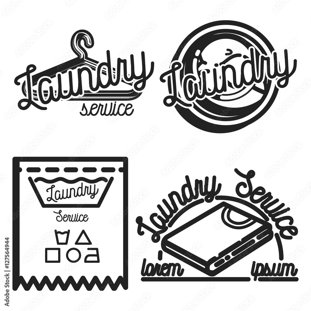 Fototapeta premium Vintage laundry emblems