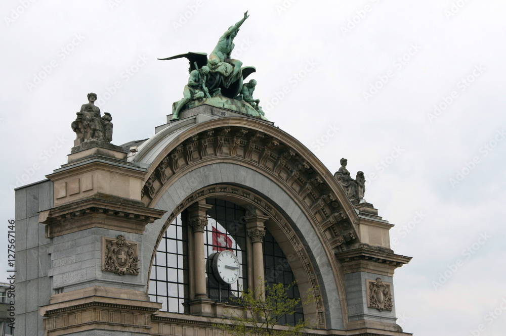 Fototapeta premium The old gate of Lucerne railway station, Switzerland