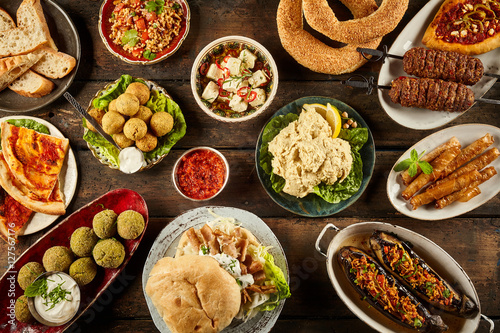 Enormous buffet of middle eastern cuisine
