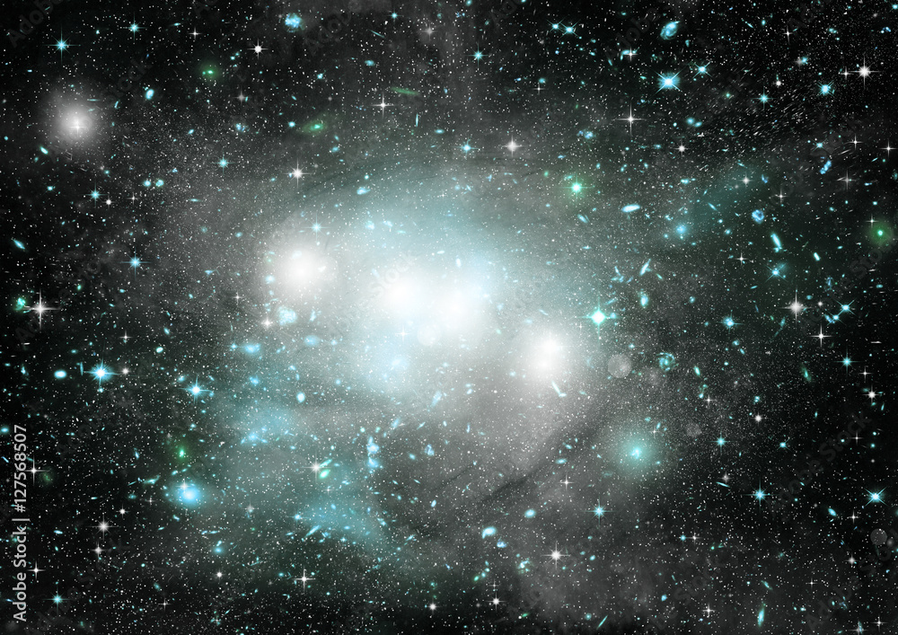 Stars, dust and gas nebula in a far galaxy Stars, dust and gas nebula in a far galaxy