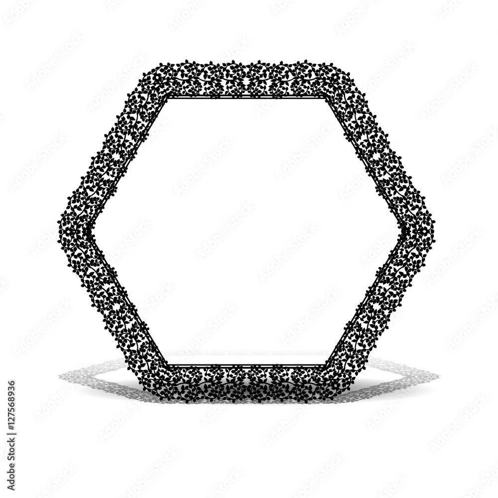 silhouette carved frame for picture or photo with shadow Stock Vector