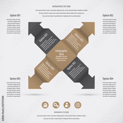 Arrow infographic background - Icons and arrows for 4 options. EPS10 vector.