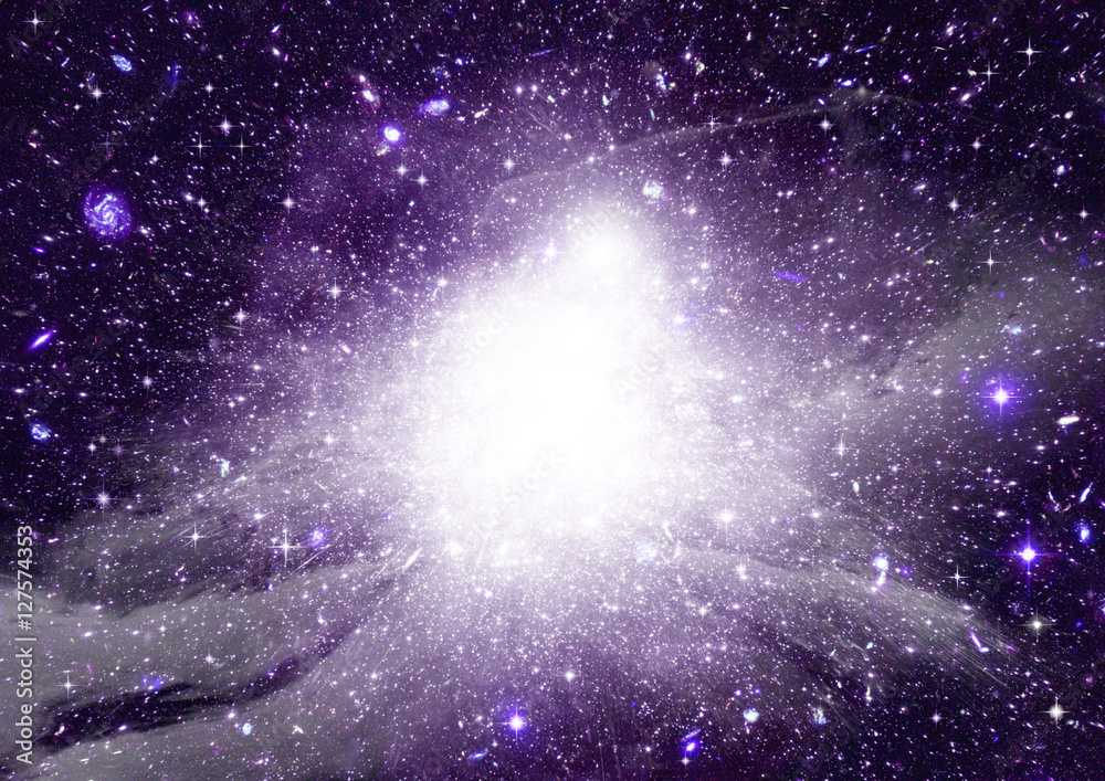 Stars, dust and gas nebula in a far galaxy Stars, dust and gas nebula in a far galaxy