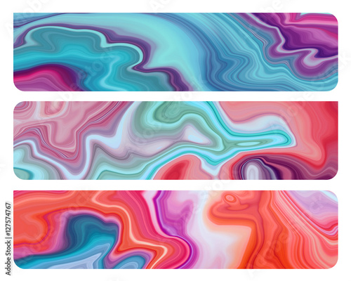 abstract marbled banners set  decorative agate textures  marbling background  creative painted tags
