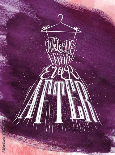 Poster wedding dress violet