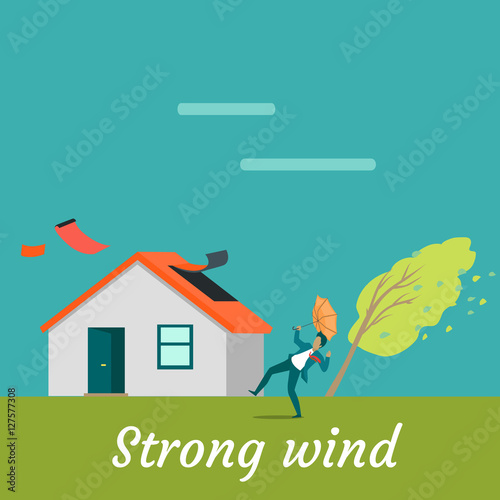 Strong Wind Destroying House and Killing Man