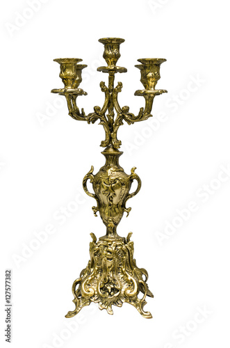 Golden candlestick isolated
