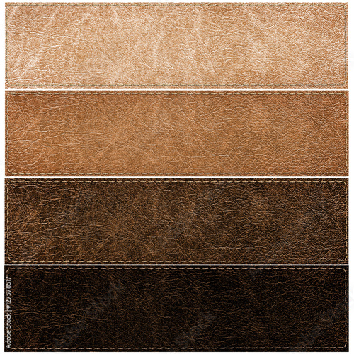 set of leather labels of different colors