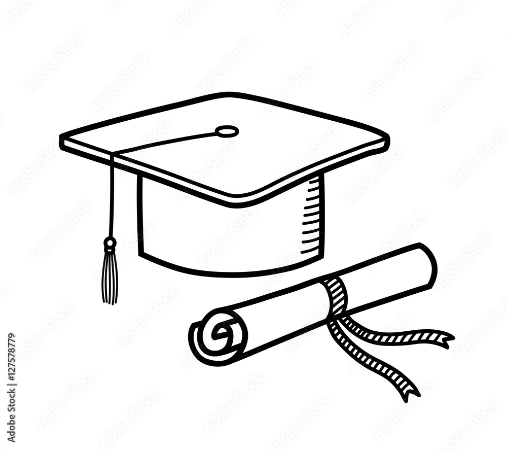 Free Vector  Back to school lettering with graduation cap and doodles