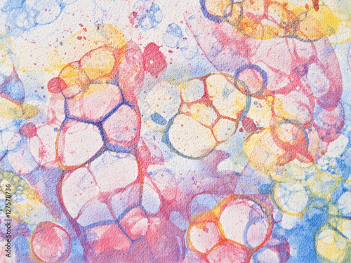 bubbles watercolor red handmade