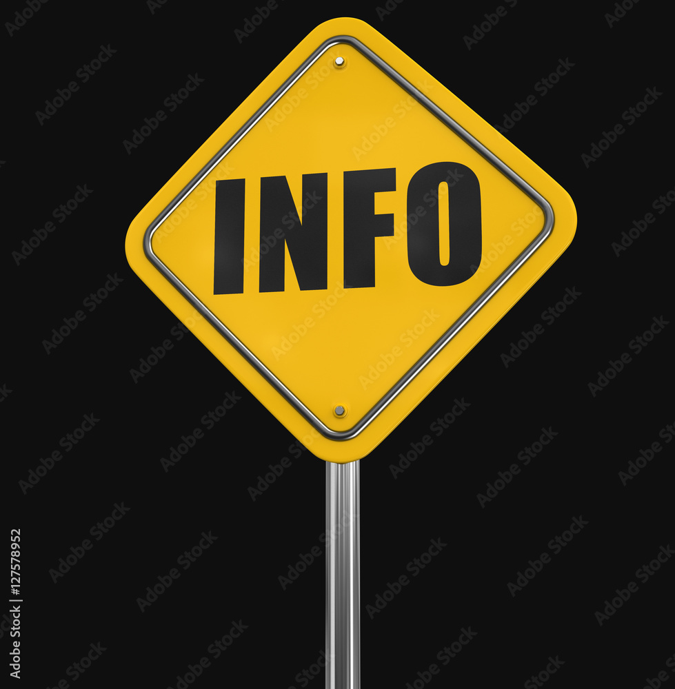 Info road sign. Image with clipping path Info road sign. Image with clipping path