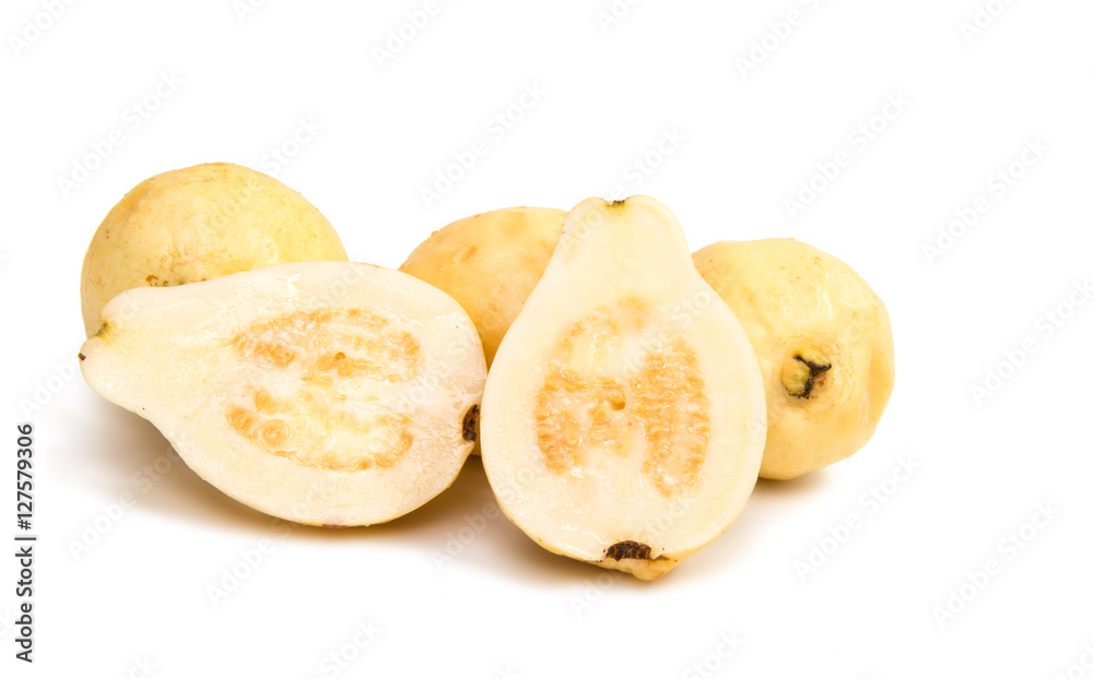 yellow guava fruit isolated