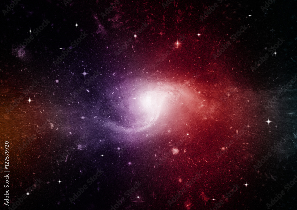 Stars, dust and gas nebula in a far galaxy Stars, dust and gas nebula in a far galaxy