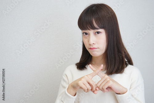 Young woman saying no