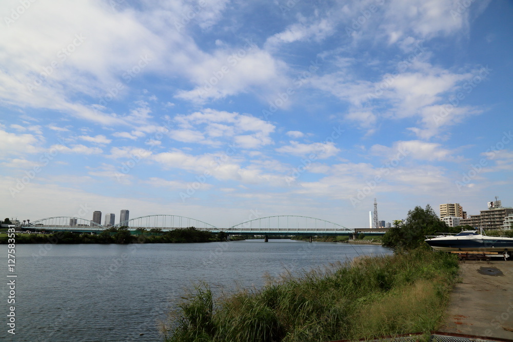 多摩川からの風景