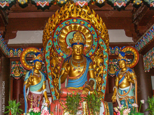 Obraz na płótnie Buddha colorful statues at Hainan park Nanshan w salonie