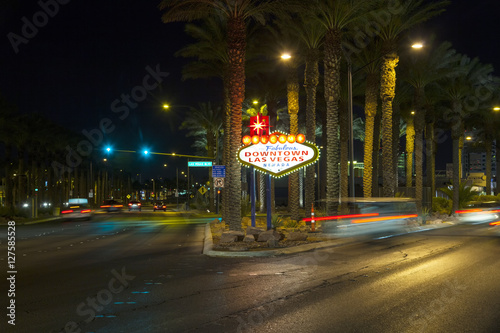 The downtown Las Vegas sign at night photo