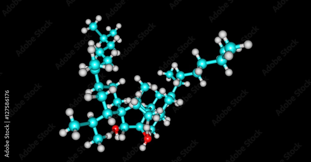 Bilobol molecular structure isolated on black