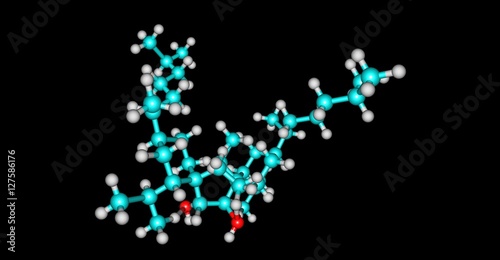 Bilobol molecular structure isolated on black