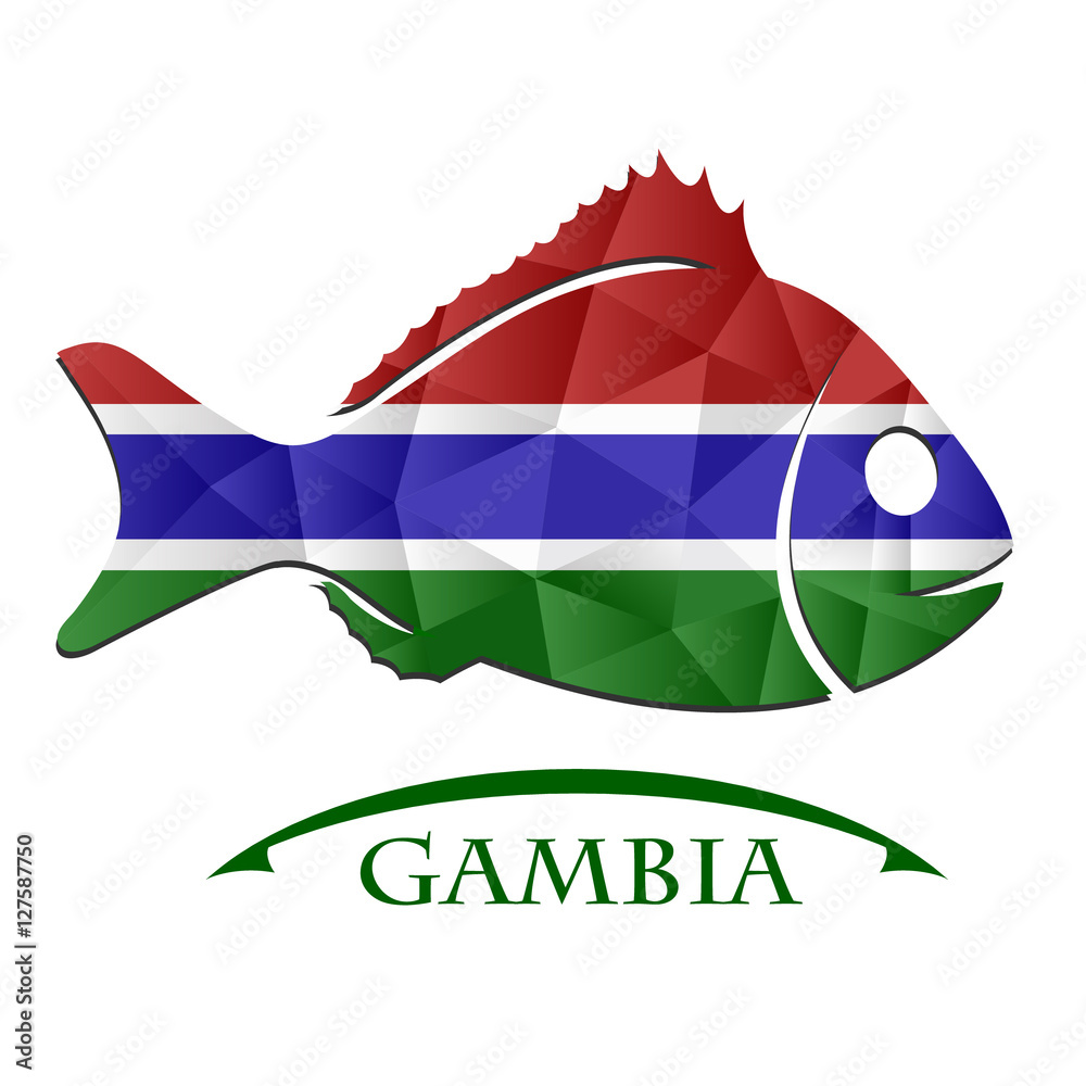 fish logo made from the flag of Gambia fish logo made from the flag of Gambia
