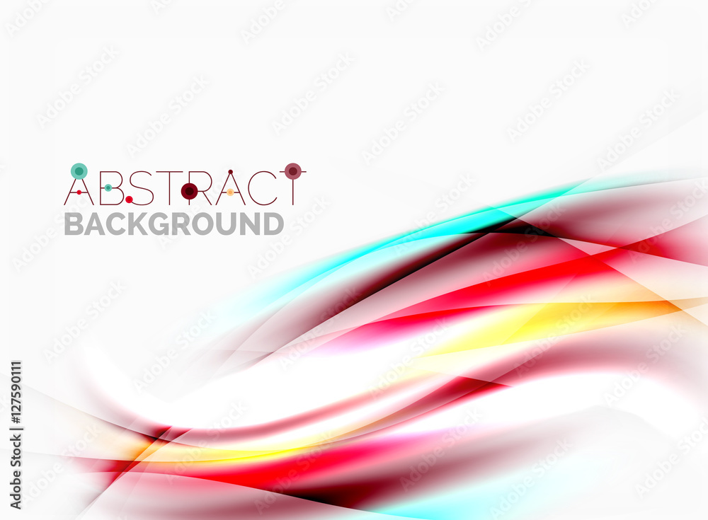 Naklejka premium Lśniące, rozmyte fale linii