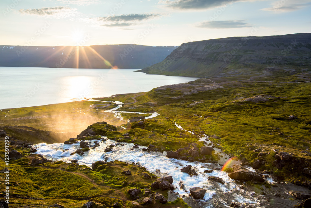 Big Dynjandi waterfall in Iceland Big Dynjandi waterfall in Iceland