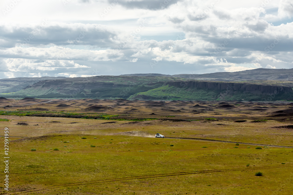 View at Icelandic plains during summertime View at Icelandic plains during summertime