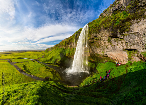 Fototapeta Naklejka Na Ścianę i Meble -  Seljalandsfoss one of the most famous Icelandic waterfall