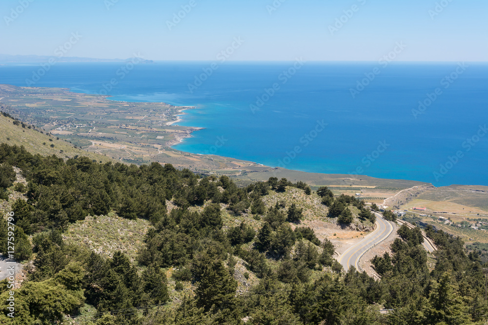 Beautiful coast in southern part of the Crete island. Greece.