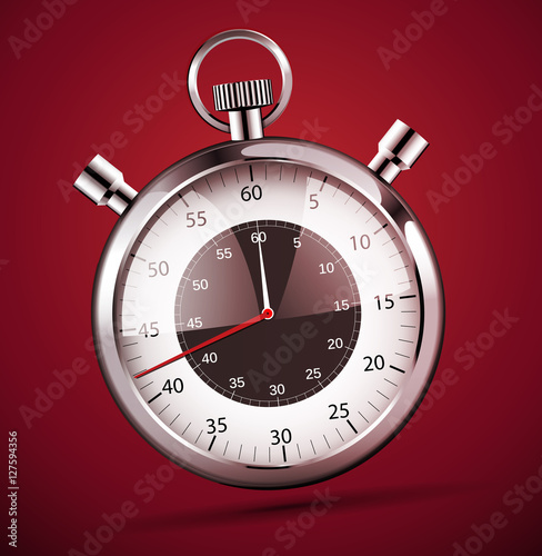 Stopwatch on red background
