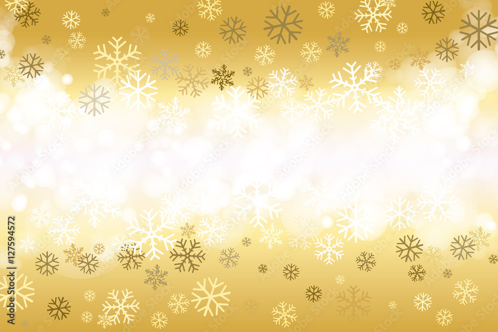 Vector of Christmas snowflakes on gold background for winter season. Vector of Christmas snowflakes on gold background for winter season.