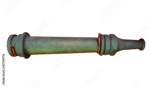 Bilde på lerret hose with and nozzle.  Isolated on white background.