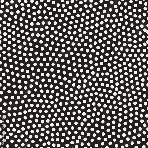Vector Seamless Black and White Dots Jumble Pattern