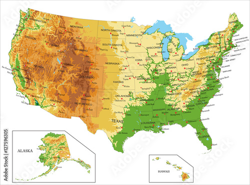 United States of America-physical map