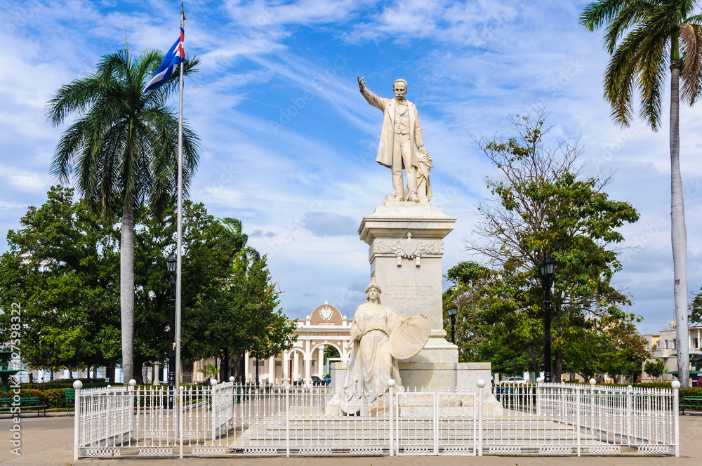 Jose Marti Statue in the main square of Cienfuegos, Cuba